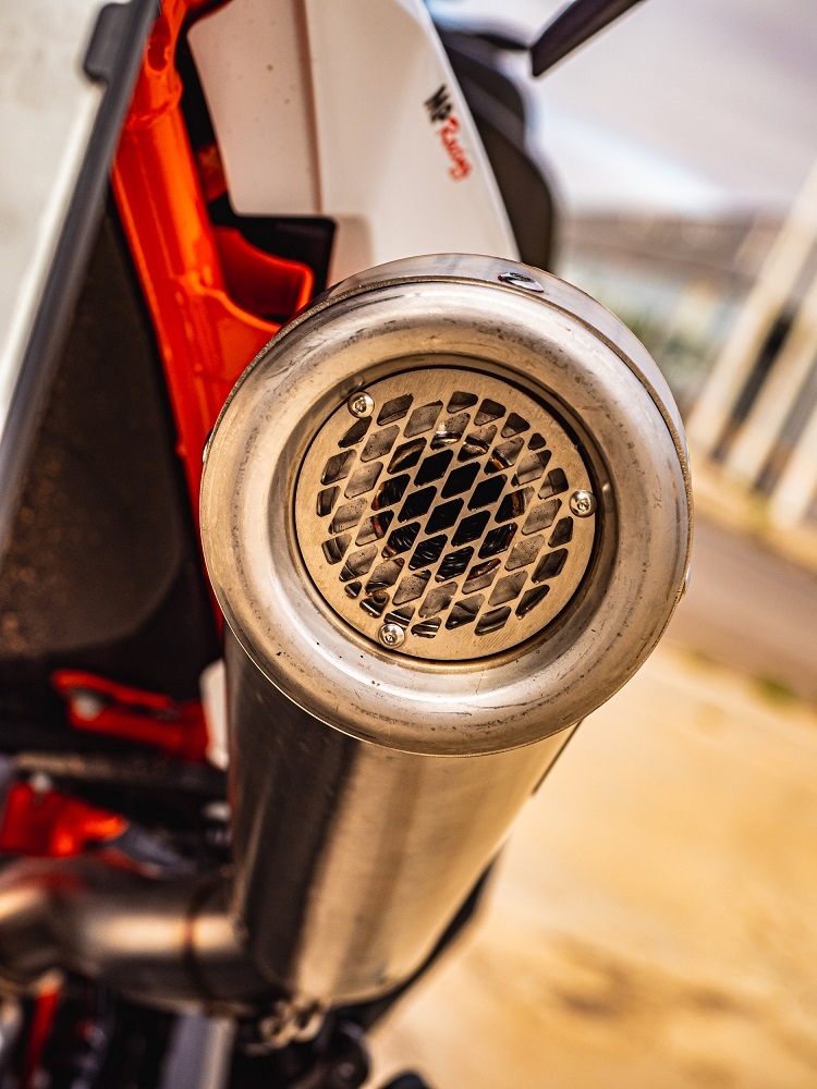 Exhaust compatible with Ktm Duke 890 2021-2024, Deeptone Inox, Racing slip-on exhaust including link pipe