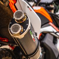 Esapament GPR compatibil cu Ktm SMT 890 2023 Evacuare slip-on omologata, inclusiv db killer detașabil și cot de legătură,Dual Poppy