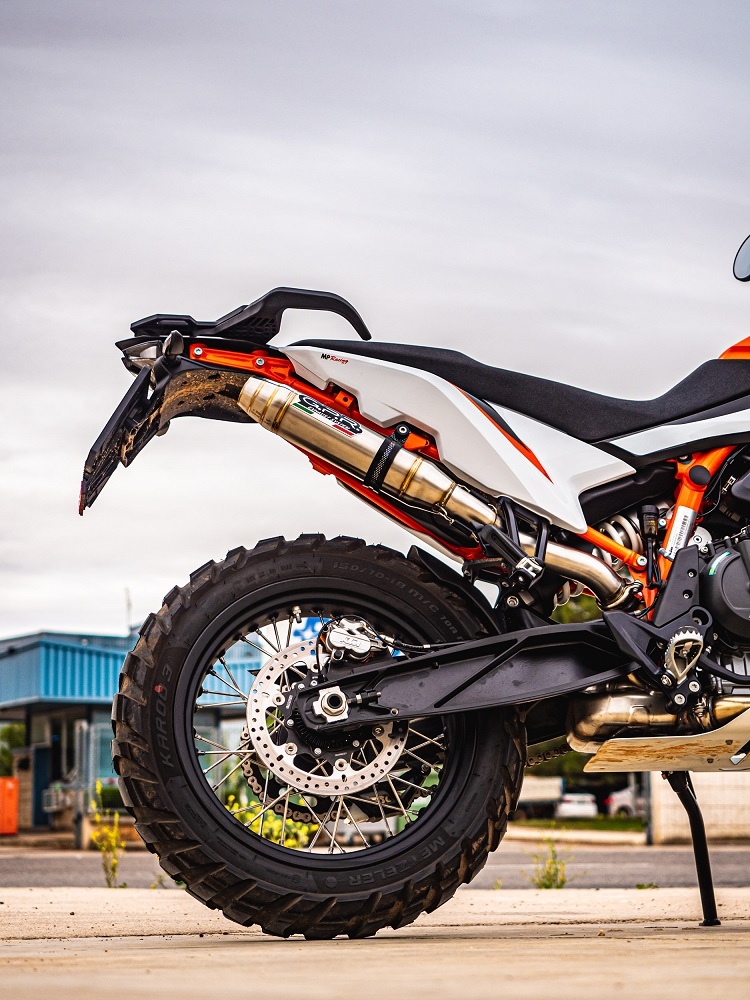 Exhaust compatible with Ktm Duke 890 2021-2024, Deeptone Inox, Racing slip-on exhaust including link pipe