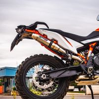 Exhaust compatible with Ktm Duke 890 2021-2024, Deeptone Inox, Racing slip-on exhaust including link pipe