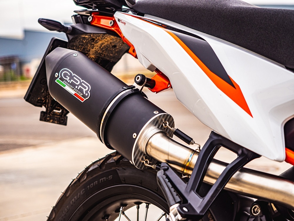 Esapament GPR compatibil cu Ktm Duke 890 2021 Evacuare slip-on omologata, inclusiv db killer detașabil și cot de legătură,Furore Evo4 Nero