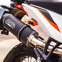 Esapament GPR compatibil cu Ktm Duke 890 2021 Evacuare slip-on omologata, inclusiv db killer detașabil și cot de legătură,Furore Evo4 Nero