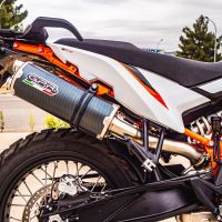 Esapament GPR compatibil cu Ktm Duke 890 2021 Evacuare slip-on omologata, inclusiv db killer detașabil și cot de legătură,Dual Poppy