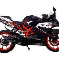 Exhaust compatible with Ktm Rc 125 2014-2016, Deeptone Inox, Homologated legal slip-on exhaust including removable db killer and link pipe