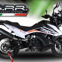 Esapament GPR compatibil cu Ktm Adventure 790 2018 Evacuare slip-on omologata, inclusiv db killer detașabil și cot de legătură,Furore Evo4 Nero