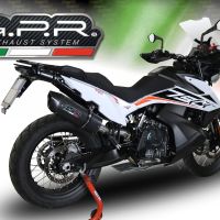 Esapament GPR compatibil cu Ktm Adventure 790 2018 Evacuare slip-on omologata, inclusiv db killer detașabil și cot de legătură,Furore Evo4 Nero