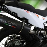 Esapament GPR compatibil cu Ktm Adventure 790 2018 Evacuare slip-on omologata, inclusiv db killer detașabil și cot de legătură,Furore Evo4 Nero