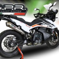 Esapament GPR compatibil cu Ktm Adventure 790 2021 Evacuare slip-on omologata, inclusiv db killer detașabil și cot de legătură,Powercone Evo