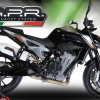 Exhaust compatible with Ktm Duke 790 2017-2020, Albus Evo4, Homologated legal slip-on exhaust including removable db killer and link pipe