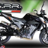Exhaust compatible with Ktm Duke 790 2021-2024, Deeptone Inox, Racing slip-on exhaust including link pipe