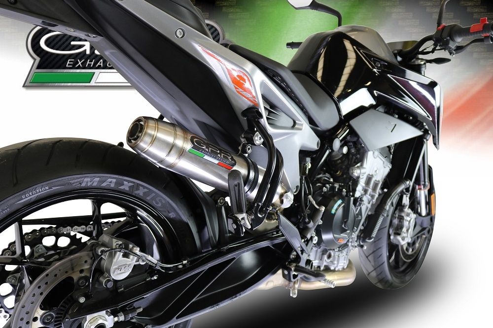Exhaust compatible with Ktm Duke 790 2021-2024, Deeptone Inox, Racing slip-on exhaust including link pipe