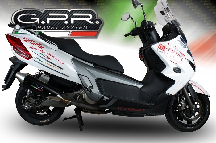 Exhaust compatible with Kymco Myroad 700 2012-2016, Power Bomb, Homologated legal slip-on exhaust including removable db killer, link pipe and catalyst