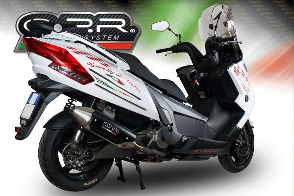 Exhaust compatible with Kymco Myroad 700 2012-2016, Power Bomb, Homologated legal slip-on exhaust including removable db killer, link pipe and catalyst