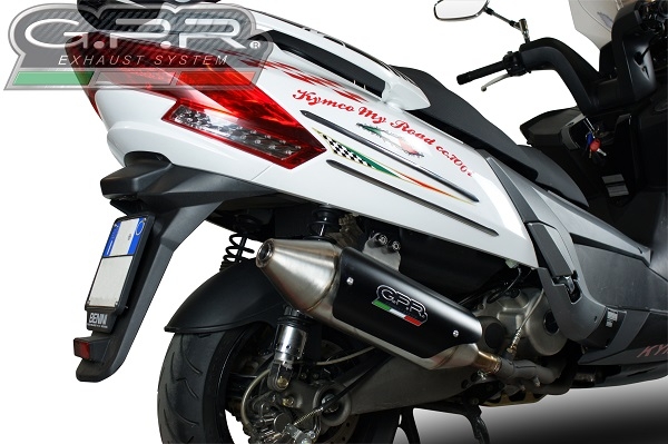 Exhaust compatible with Kymco Myroad 700 2012-2016, Power Bomb, Homologated legal slip-on exhaust including removable db killer, link pipe and catalyst