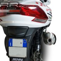 Exhaust compatible with Kymco Myroad 700 2012-2016, Power Bomb, Homologated legal slip-on exhaust including removable db killer, link pipe and catalyst