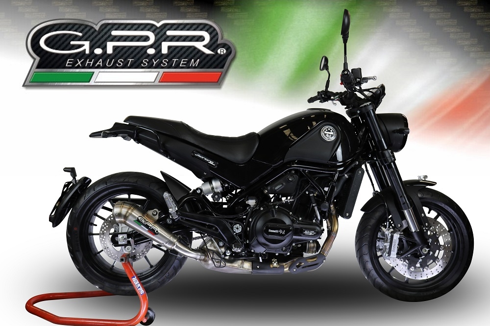 Esapament GPR compatibil cu Benelli Leoncino 500 Trail 2017 Evacuare slip-on omologata, inclusiv db killer detașabil și cot de legătură,Powercone Evo