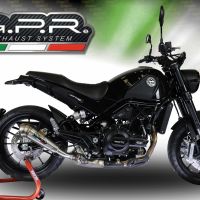 Esapament GPR compatibil cu Benelli Leoncino 500 Trail 2017 Evacuare slip-on omologata, inclusiv db killer detașabil și cot de legătură,Powercone Evo