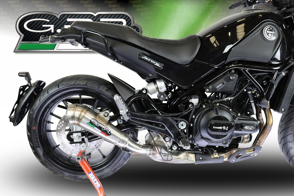 Esapament GPR compatibil cu Benelli Leoncino 500 Trail 2017 Evacuare slip-on omologata, inclusiv db killer detașabil și cot de legătură,Powercone Evo