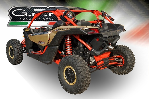 Esapament GPR compatibil cu Can Am Maverick X3 Turbo Buggy 2017 Evacuare slip-on omologata, inclusiv db killer detașabil și cot de legătură,Deeptone Atv