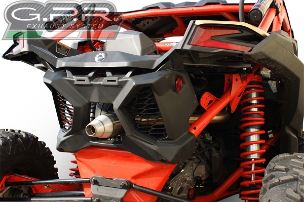 Esapament GPR compatibil cu Can Am Maverick X3 Turbo Buggy 2017 Evacuare slip-on omologata, inclusiv db killer detașabil și cot de legătură,Deeptone Atv
