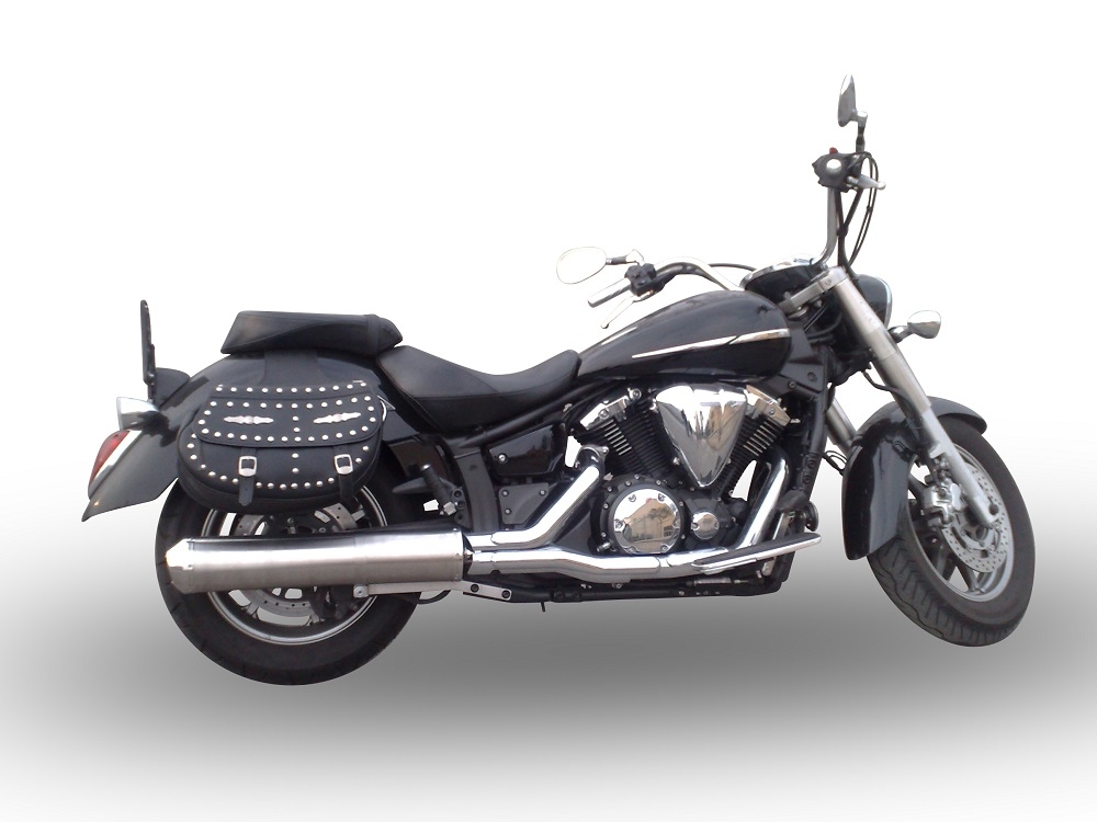   Yamaha Xvs 1300 Midnight Star  2006 Evacuare slip-on omologata, inclusiv db killer detașabil și cot de legătură,Inox Oval Bomb