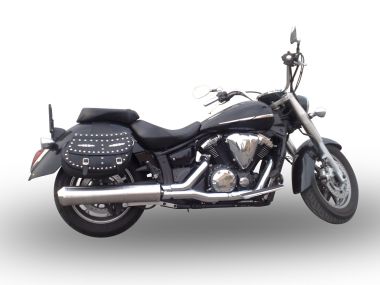   Yamaha Xvs 1300 Midnight Star  2006 Evacuare slip-on omologata, inclusiv db killer detașabil și cot de legătură,Inox Oval Bomb