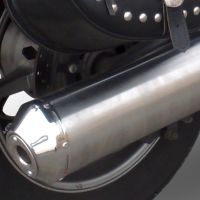   Yamaha Xvs 1300 Midnight Star  2006 Evacuare slip-on omologata, inclusiv db killer detașabil și cot de legătură,Inox Oval Bomb