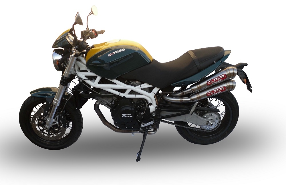Esapament GPR compatibil cu Moto Morini Sport 1200 2008 Evacuare cu dublă omologare legală, inclusiv db killers și coturi de legătură detașabile,Powercone Evo
