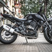 Exhaust compatible with Yamaha Mt-07 2014-2016, Albus Ceramic, Homologated legal full system exhaust, including removable db killer and catalyst