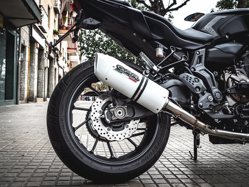 Exhaust compatible with Yamaha Mt-07 2014-2016, Albus Ceramic, Homologated legal full system exhaust, including removable db killer and catalyst