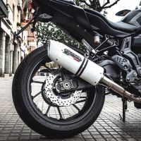 Exhaust compatible with Yamaha Mt-07 2014-2016, Albus Ceramic, Homologated legal full system exhaust, including removable db killer and catalyst