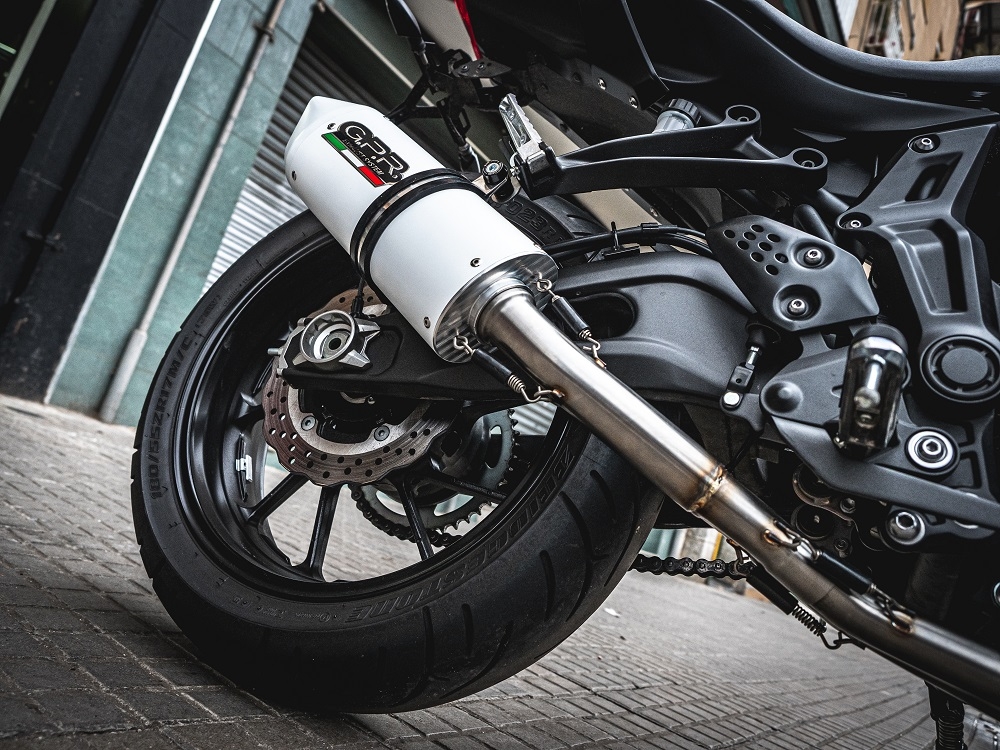 Exhaust compatible with Yamaha Mt-07 2014-2016, Albus Ceramic, Homologated legal full system exhaust, including removable db killer and catalyst