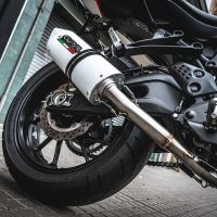 Exhaust compatible with Yamaha Mt-07 2014-2016, Albus Ceramic, Homologated legal full system exhaust, including removable db killer and catalyst