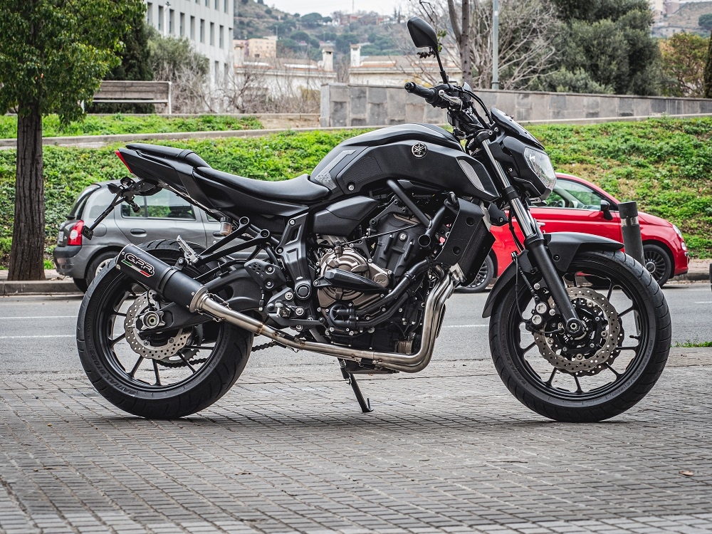 Esapament GPR compatibil cu Yamaha Mt-07  2017 Sistem complet de evacuare legal omologat, inclusiv db killer și catalizator detașabil,M3 Black Titanium
