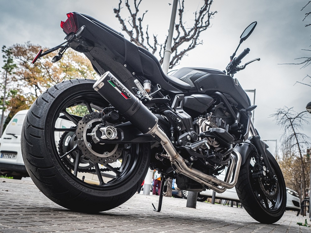 Esapament GPR compatibil cu Yamaha Mt-07  2017 Sistem complet de evacuare legal omologat, inclusiv db killer și catalizator detașabil,M3 Black Titanium