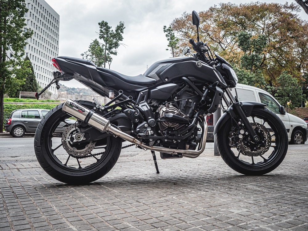 Exhaust compatible with Yamaha Mt-07 2017-2020, M3 Inox , Racing full system exhaust, including removable db killer