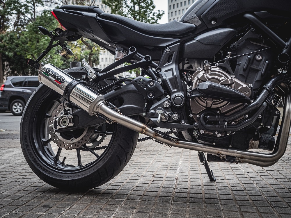 Exhaust compatible with Yamaha Mt-07 2017-2020, M3 Inox , Racing full system exhaust, including removable db killer