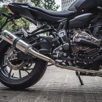 Exhaust compatible with Yamaha Mt-07 2017-2020, M3 Inox , Racing full system exhaust, including removable db killer