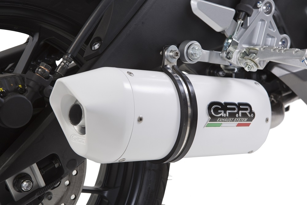 Exhaust compatible with Yamaha Mt 125 2014-2016, Albus Ceramic, Homologated legal slip-on exhaust including removable db killer and link pipe