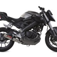 Exhaust compatible with Yamaha Mt 125 2014-2016, Deeptone Inox, Homologated legal full system exhaust, including removable db killer and catalyst