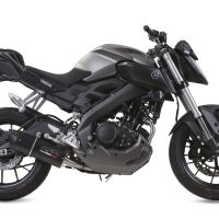 Exhaust compatible with Yamaha Mt 125 2017-2019, Furore Evo4 Nero, Homologated legal full system exhaust, including removable db killer and catalyst