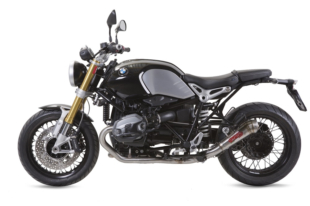 Esapament GPR compatibil cu Bmw R Nine-T 1200 -Pure -Racer -Urban G-S 2017 Evacuare slip-on omologata, inclusiv db killer detașabil și cot de legătură,Powercone Evo