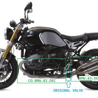 Esapament GPR compatibil cu Bmw R Nine-T 1200 -Pure -Racer -Urban G-S 2017 Sistem complet de evacuare legal omologat, inclusiv db killer și catalizator detașabil,Deeptone Inox