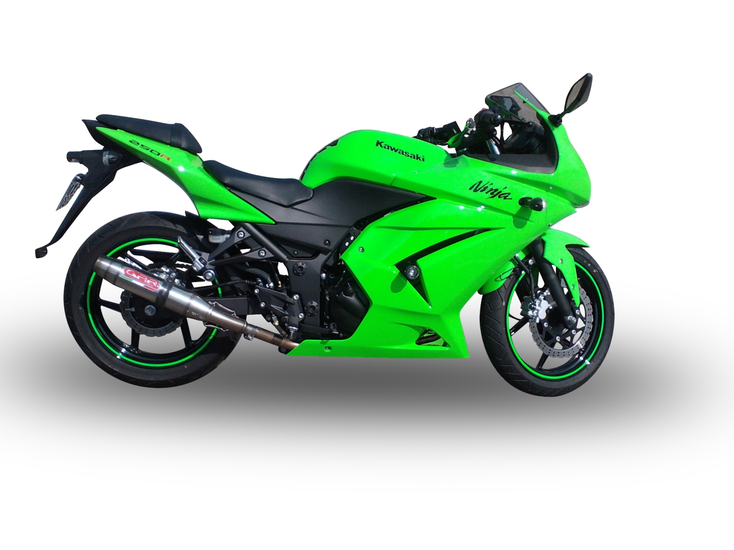 Exhaust compatible with Kawasaki Z250 2013-2016, Deeptone Inox, Homologated legal slip-on exhaust including removable db killer and link pipe