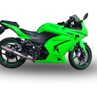 Exhaust compatible with Kawasaki Z250 2013-2016, Deeptone Inox, Homologated legal slip-on exhaust including removable db killer and link pipe