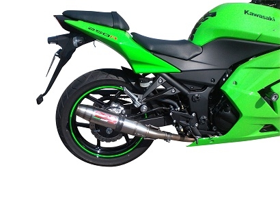Exhaust compatible with Kawasaki Z250 2013-2016, Deeptone Inox, Homologated legal slip-on exhaust including removable db killer and link pipe
