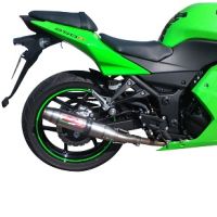 Exhaust compatible with Kawasaki Z250 2013-2016, Deeptone Inox, Homologated legal slip-on exhaust including removable db killer and link pipe