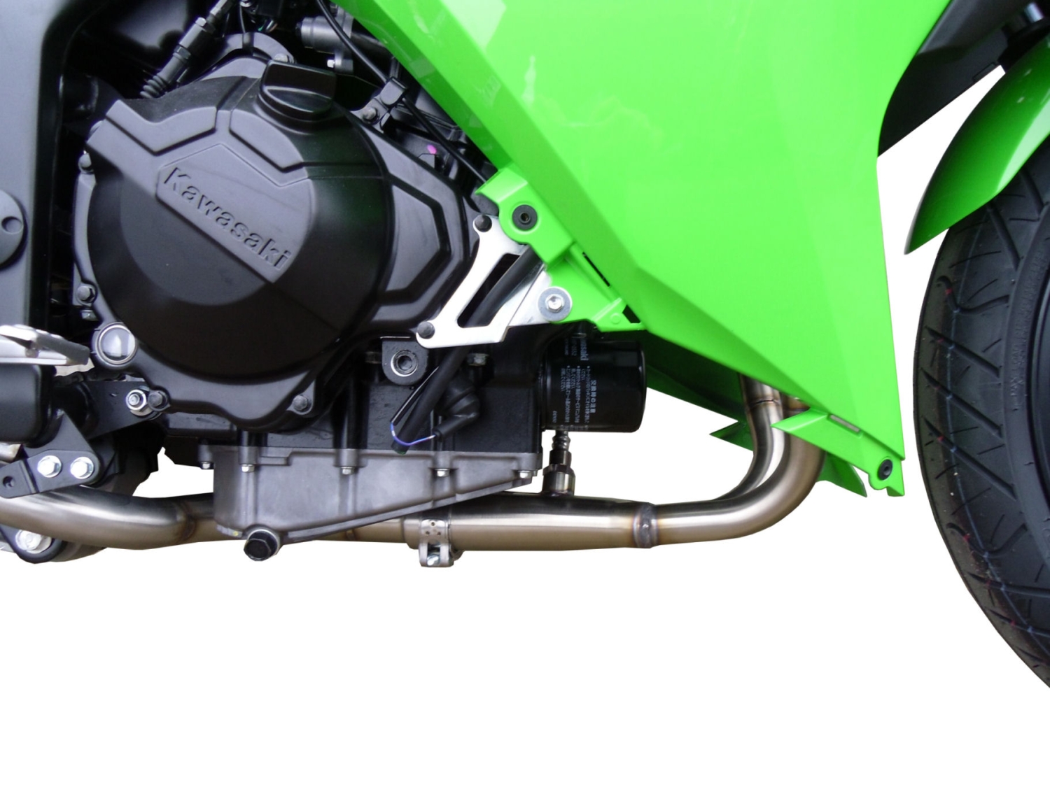 Esapament GPR compatibil cu Kawasaki Ninja 300 R  2012 Sistem complet de evacuare legal omologat, inclusiv db killer și catalizator detașabil,Furore Nero
