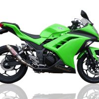 Exhaust compatible with Kawasaki Ninja 300 R 2012-2017, Deeptone Inox, Homologated legal slip-on exhaust including removable db killer and link pipe