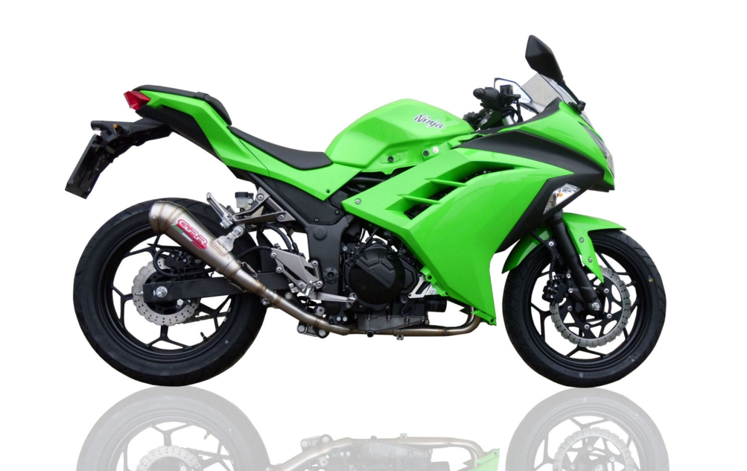 Esapament GPR compatibil cu Kawasaki Ninja 300 R  2012 Evacuare slip-on omologata, inclusiv db killer detașabil și cot de legătură,Powercone Evo
